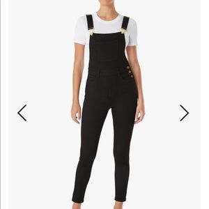 We Wore What high rise black overalls